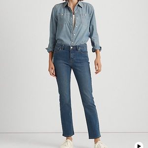 LAUREN RALPH LAUREN Mid-Rise Straight Jean